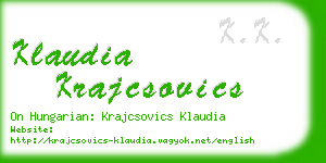 klaudia krajcsovics business card